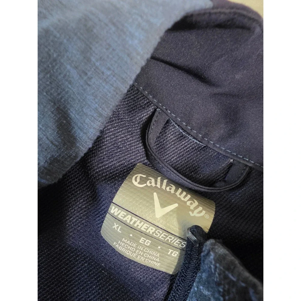 Callaway Weather Series Swing Tech Mens XL Quarter Zip Golf Pullover Blue Navy